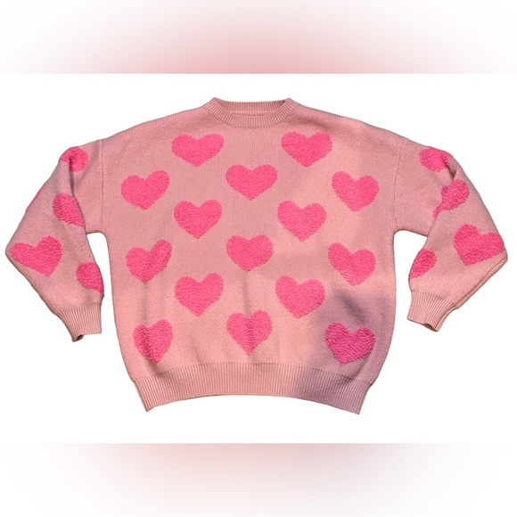Pink Heart Pattern Sweater - Picture 4 of 12